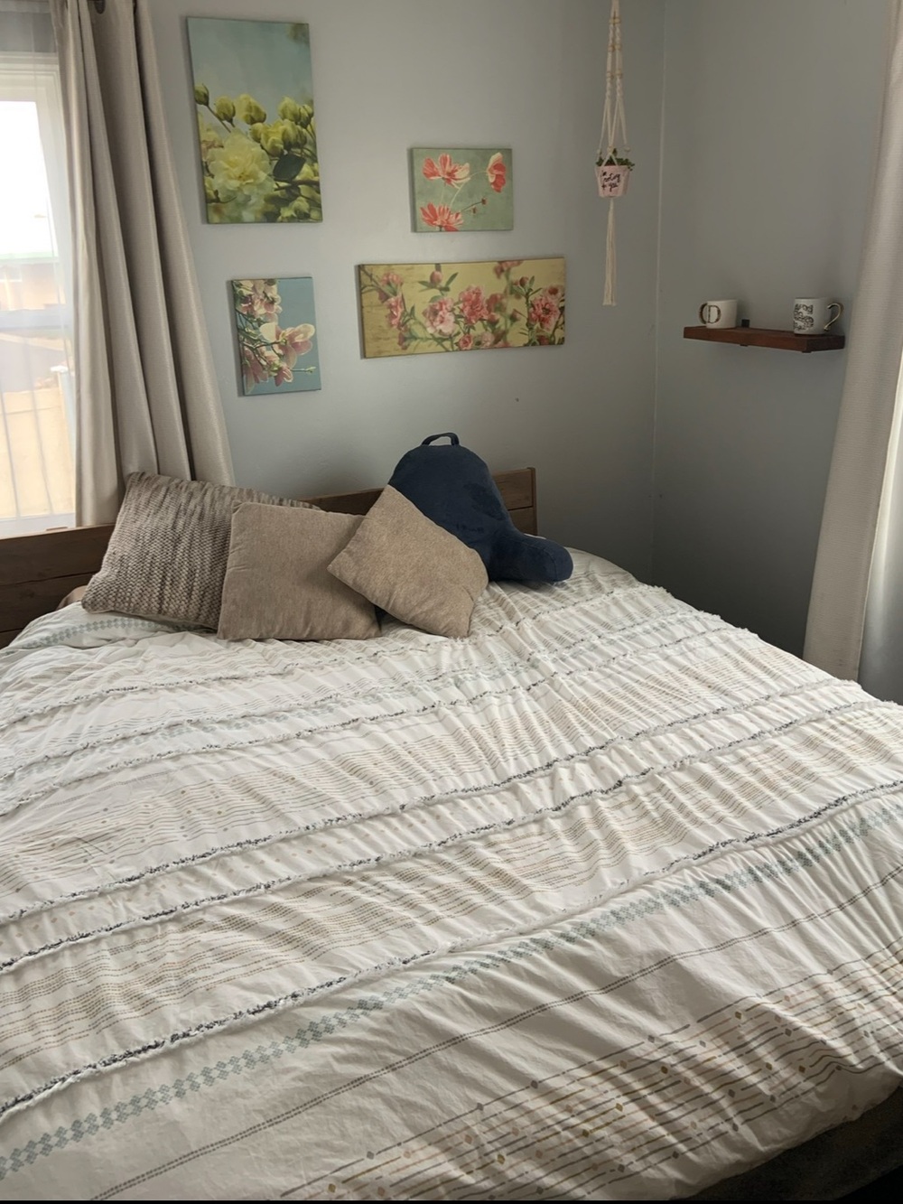 Ink+Ivy Nea Neutral Stripe Fringe King Duvet Cover & shams boho shabby chic - Picture 6 of 10